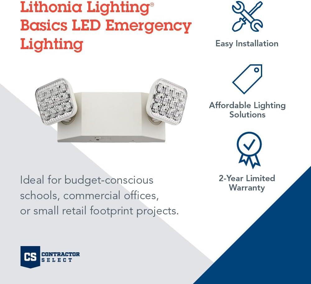 Lithonia Lighting Switch Hardwired LED Off White Emergency Light