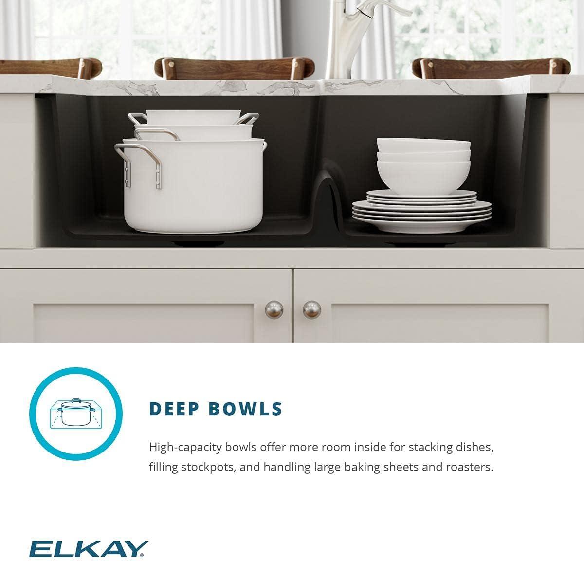 Elkay Quartz Classic 33" L x 21" W Double Basin Undermount Kitchen Sink