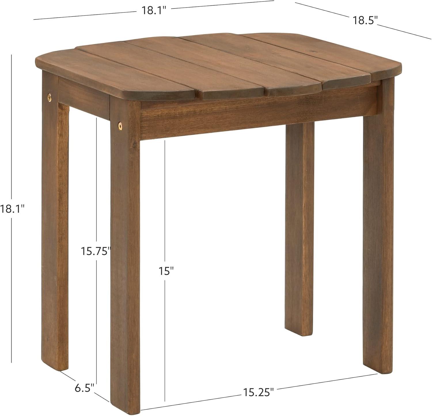 Acorn Finish Acacia Wood Adirondack Outdoor End Table