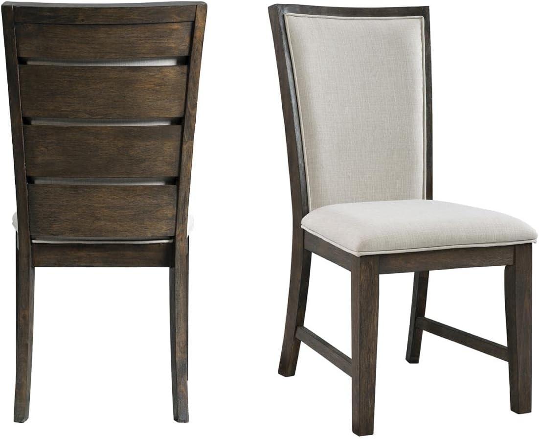 Jasper Slat Back Side Chair Set Toasted Walnut - Picket House Furnishings: Upholstered, Polyester, Wood Frame, 300lb Capacity