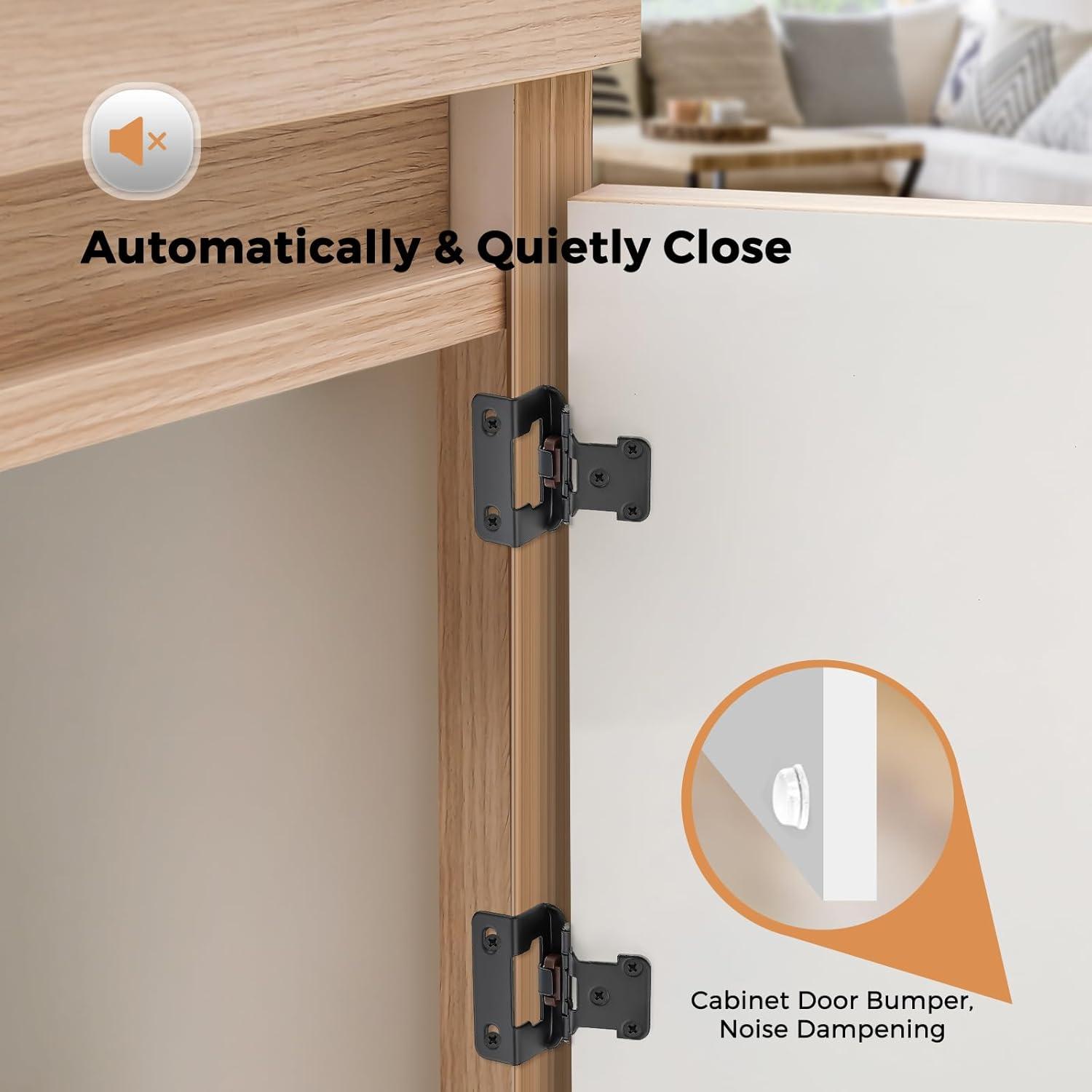 Matte Black Semi-Concealed Self-Closing Cabinet Hinges