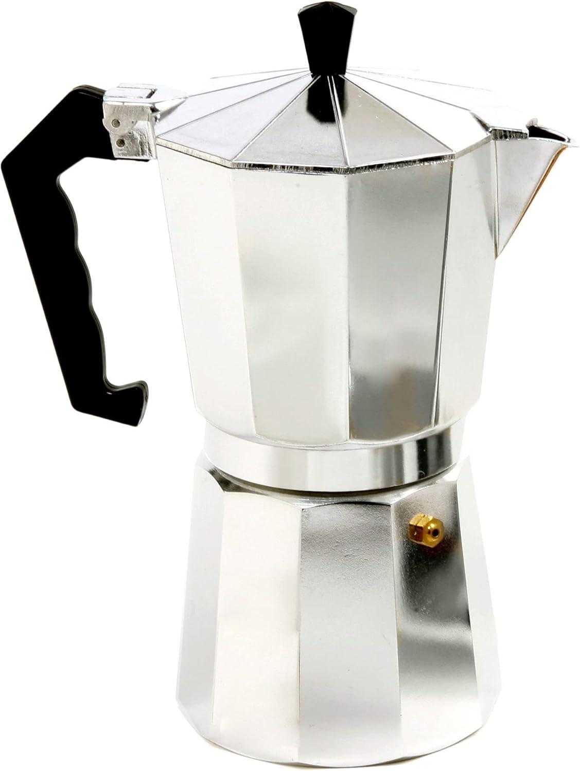 Silver 8-Cup Aluminum Stovetop Espresso Maker