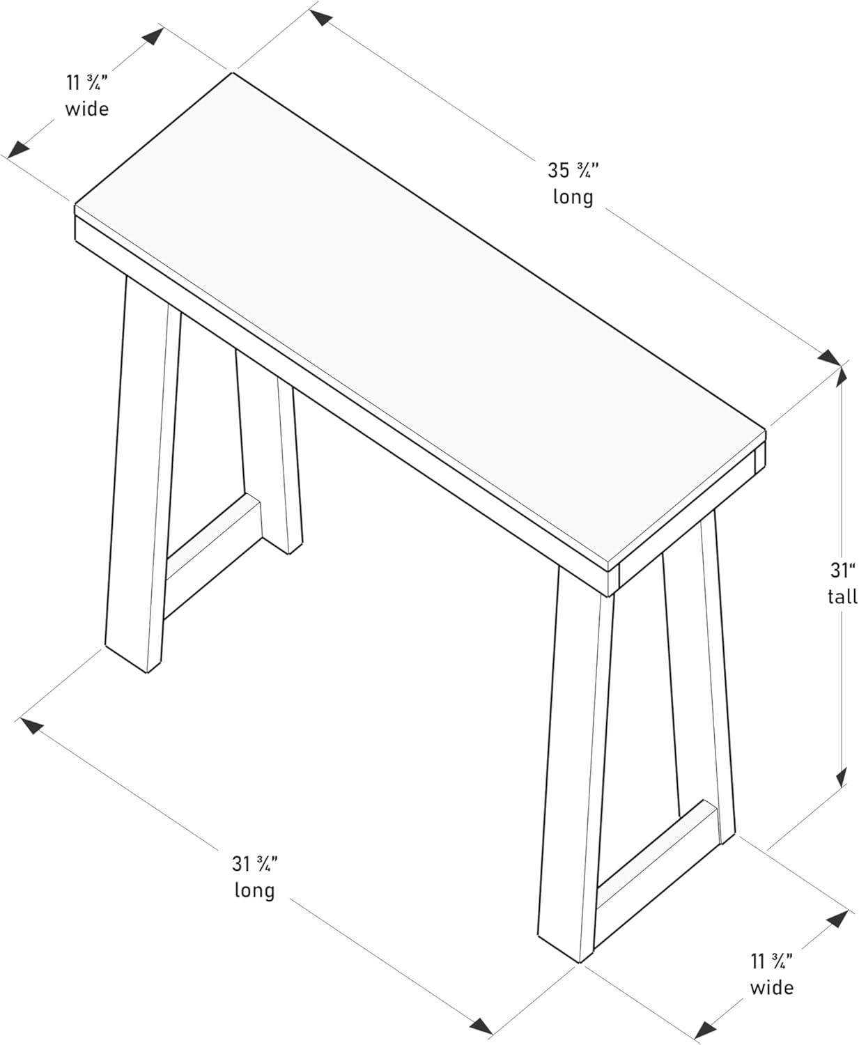Plank+Beam 36” Solid Wood Console Table, Classic Farmhouse Style Sofa Table, Narrow Entryway Table for Hallway, Blonde