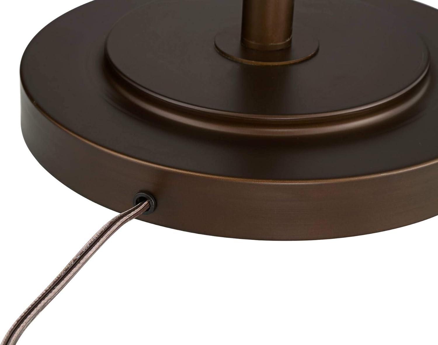 Franklin Iron Works Luz Industrial Torchiere Floor Lamp Standing 72 1/2" Tall Oil Rubbed Bronze Clear Glass for Living Room Bedroom Office House Home