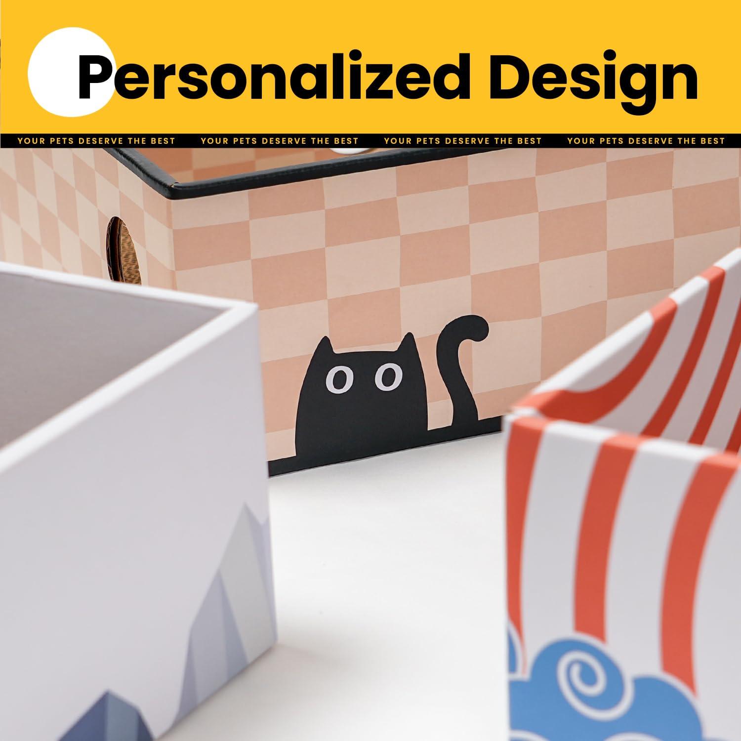 Conlun Cat Scratcher Cardboards with Box, 5-Pack Replacement Reversible Cat Scratcher Pad, Large