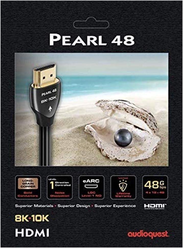 AudioQuest Pearl 48 8K-10K 48Gbps Ultra High Speed HDMI Cable - 2.46 ft. (.75m)