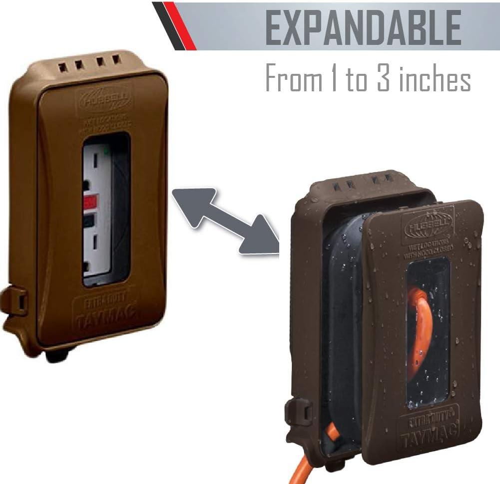 TayMac Single Gang Rectangular Polycarbonate Bronze Expandable Outdoor Box Cover