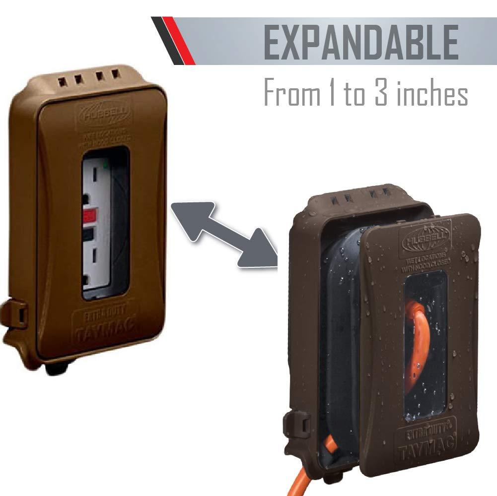 TayMac Single Gang Rectangular Polycarbonate Bronze Expandable Outdoor Box Cover