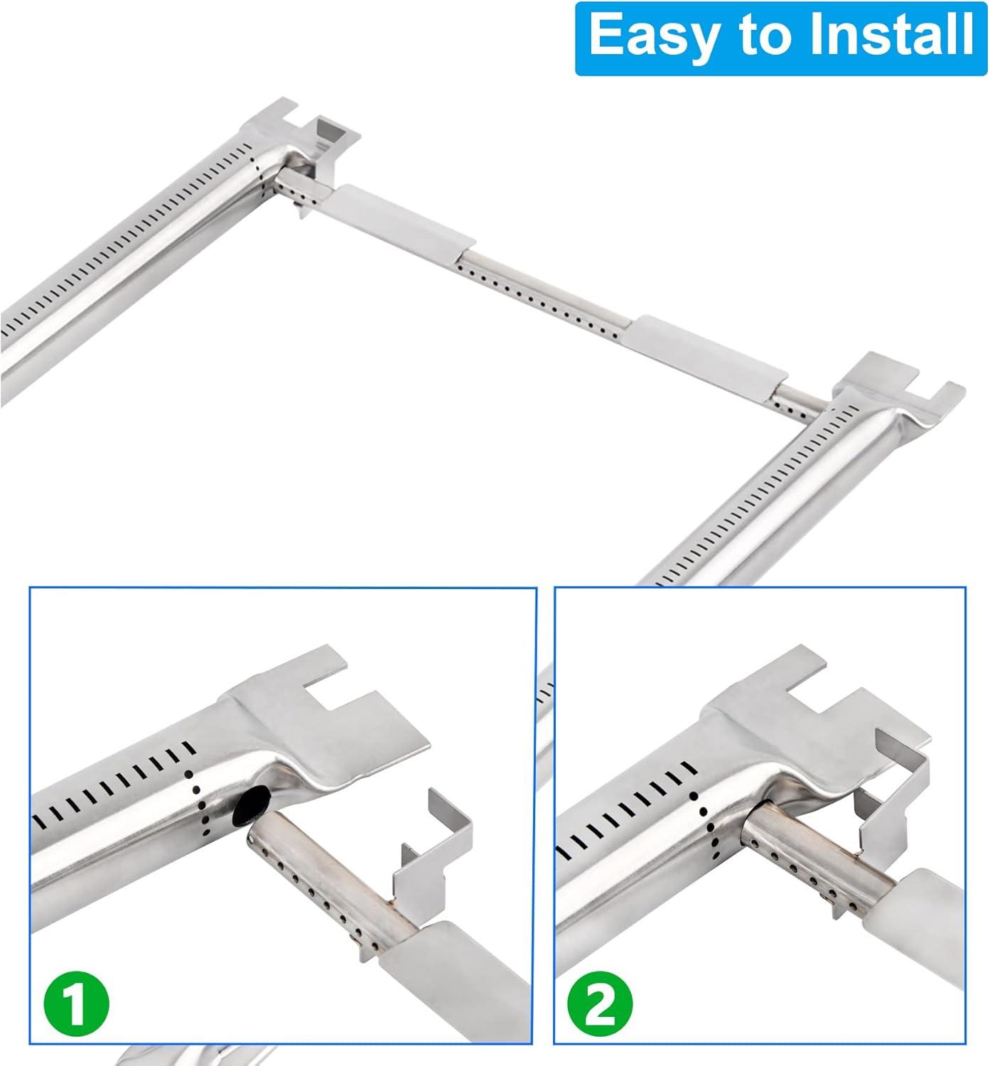 Uniflasy 69785 18 Inch Grill Burner for Weber Spirit I & II 200 Series Spirit E-210 E-220 Spirit S-210, S-220 Gas Grills with Up Front Control Tube Pipe 304 Stainless Steel