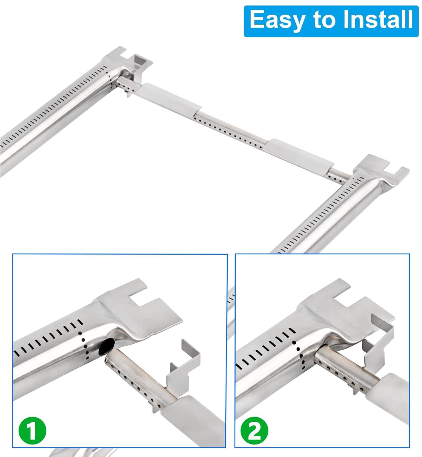 Uniflasy 69785 18 Inch Grill Burner for Weber Spirit I & II 200 Series Spirit E-210 E-220 Spirit S-210, S-220 Gas Grills with Up Front Control Tube Pipe 304 Stainless Steel