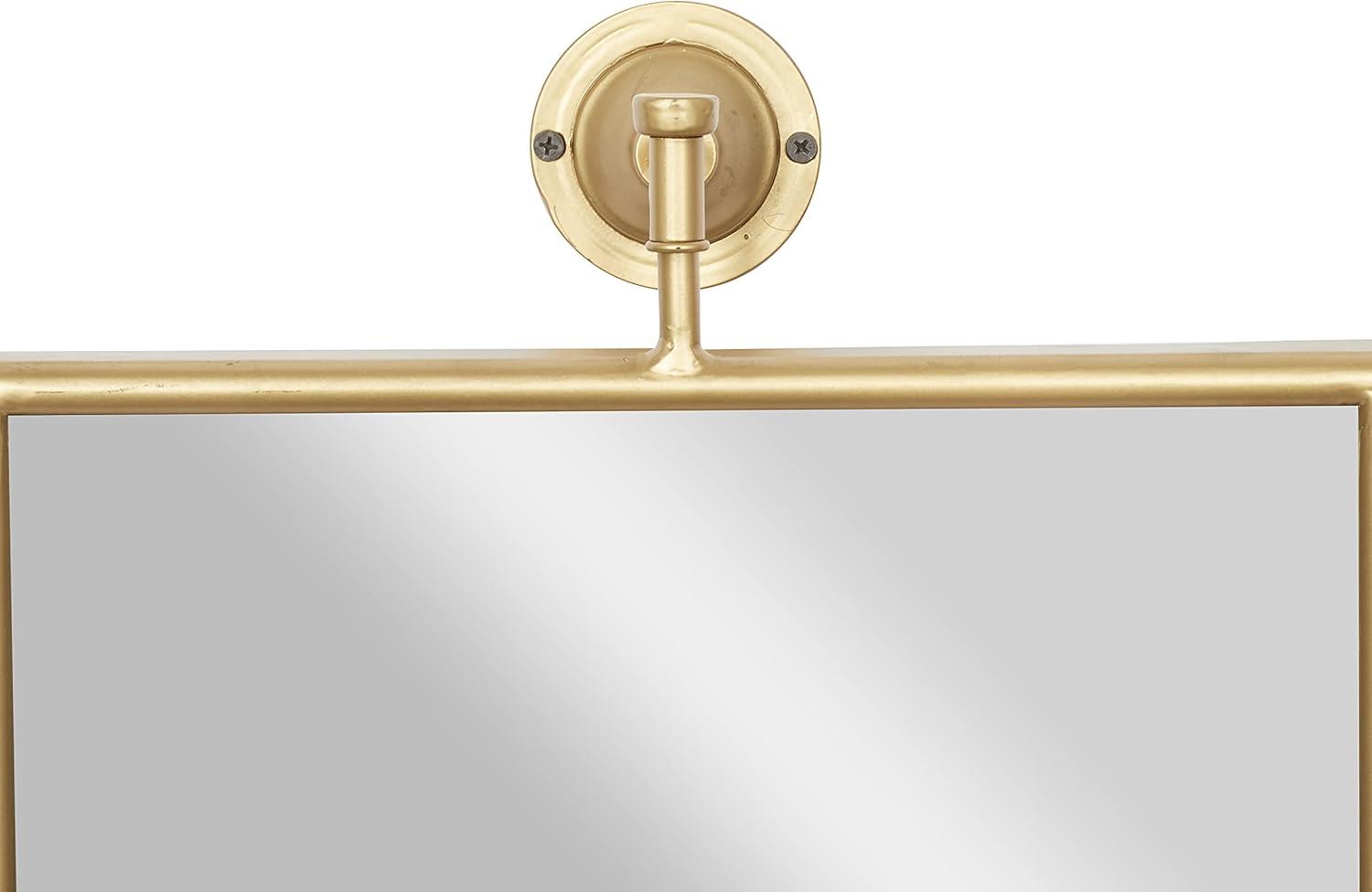 DecMode 14" x 28" Gold Dimensional Wall Mirror