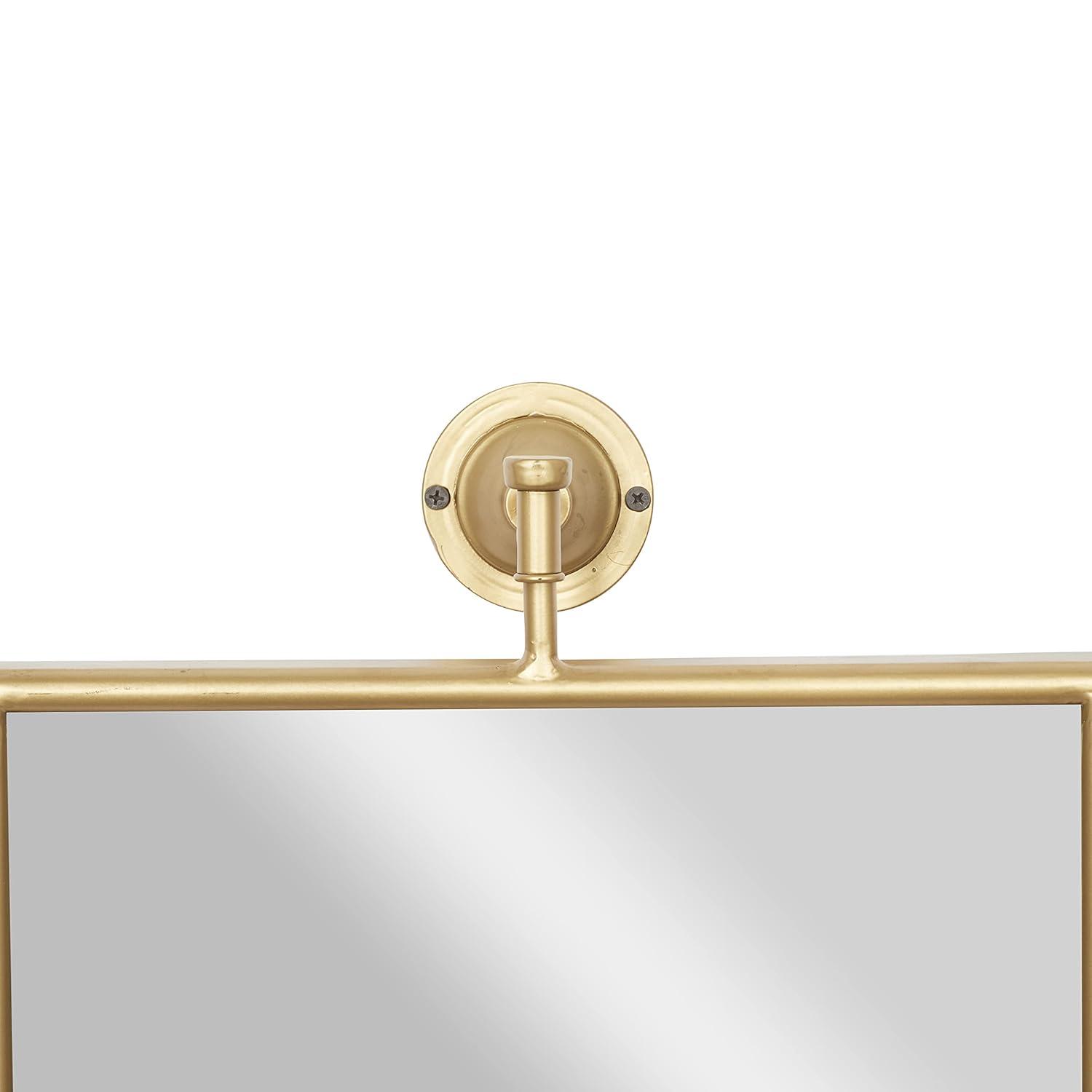DecMode 14" x 28" Gold Dimensional Adjustable Wall Mirror