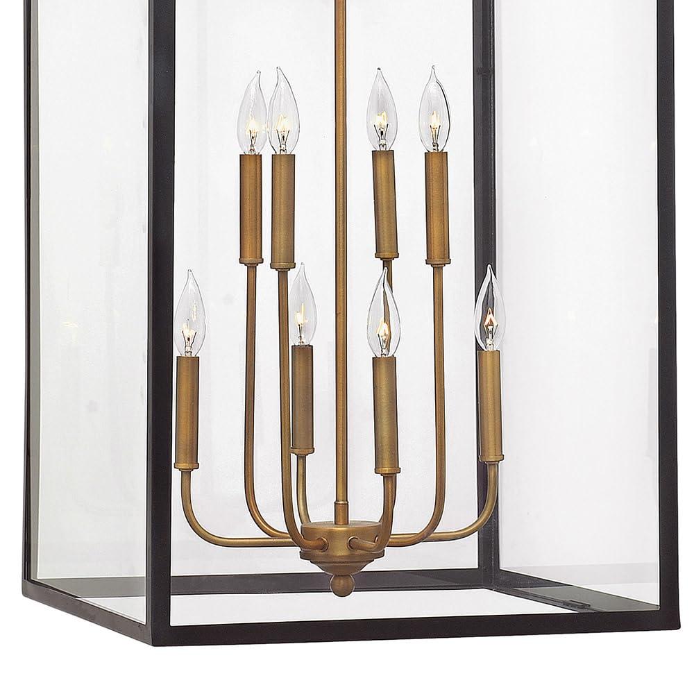 Hinkley 8-Light Two-Tier Open Frame Foyer Chain-Hung Rectangle Chandelier