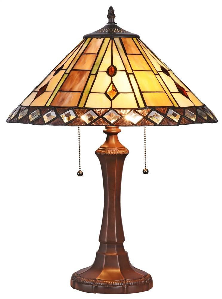 Chloe Lighting Godwine Tiffany-style 2 Light Geometric Table Lamp 16" Shade