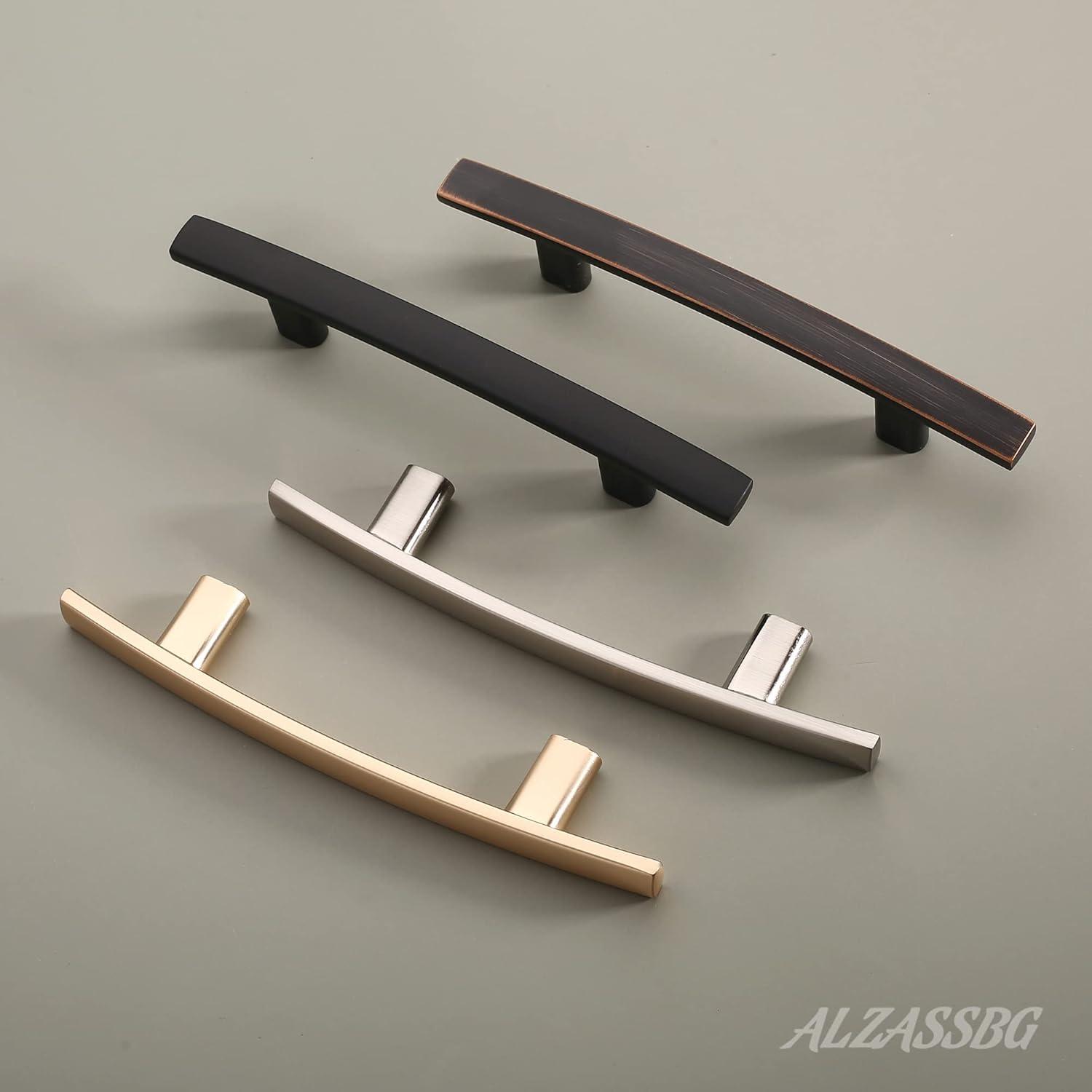 Oil Rubbed Bronze Curved Bar Cabinet Pulls with Mounting Hardware