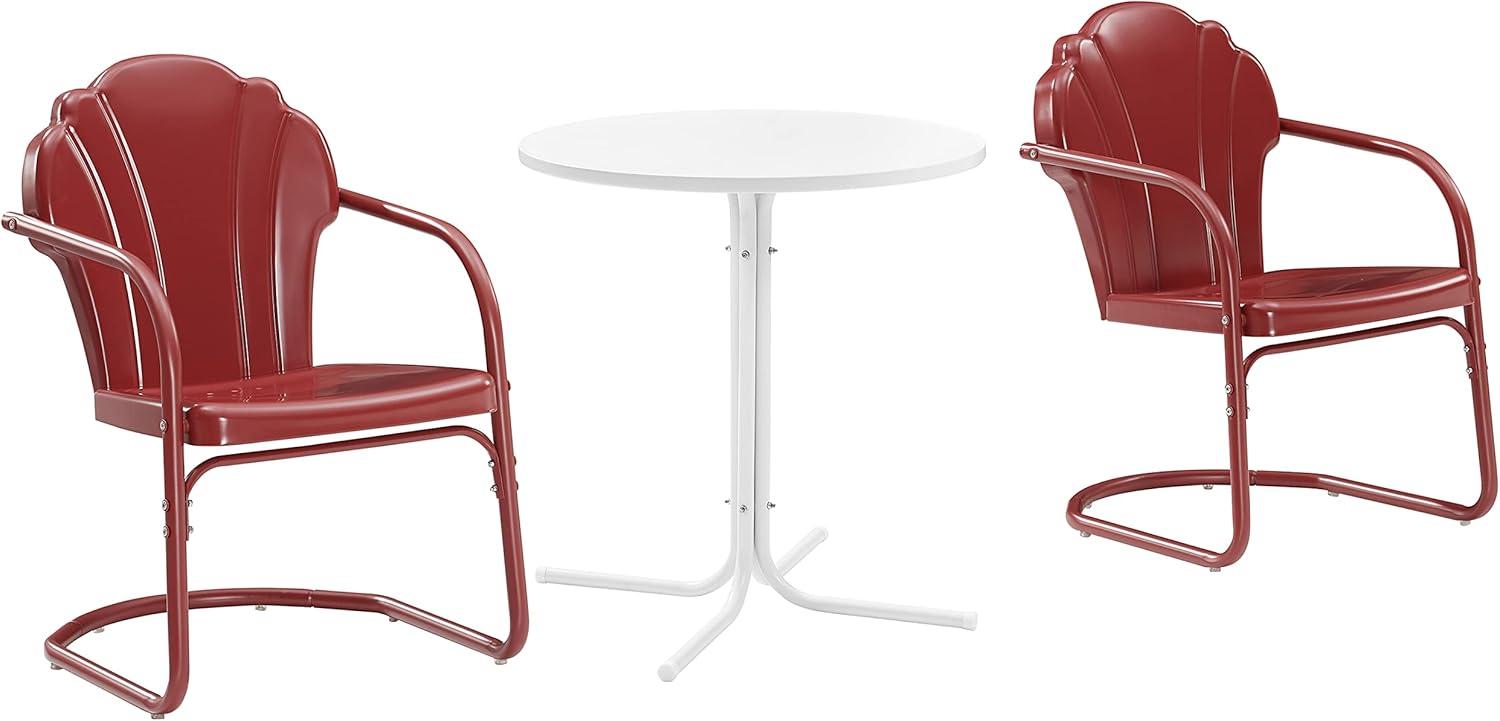 Crosley 3pc Tulip Retro Metal Bistro Set Red