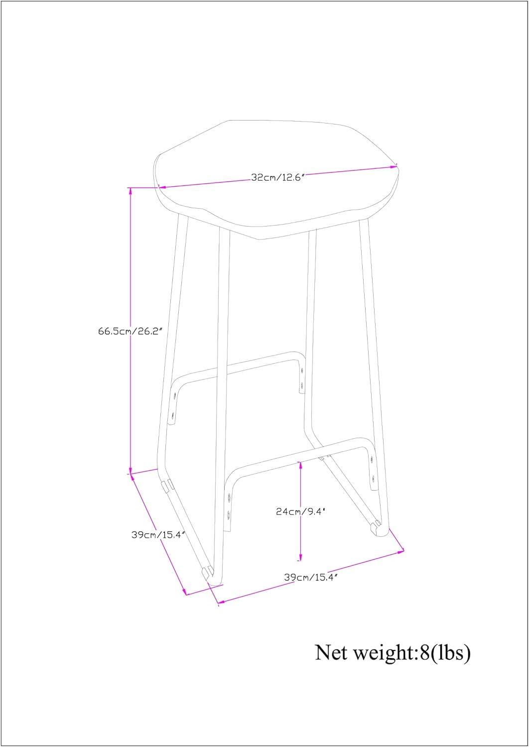 Orson Industrial Metal Saddle Counter Height Stool (Set of 2) in Natural