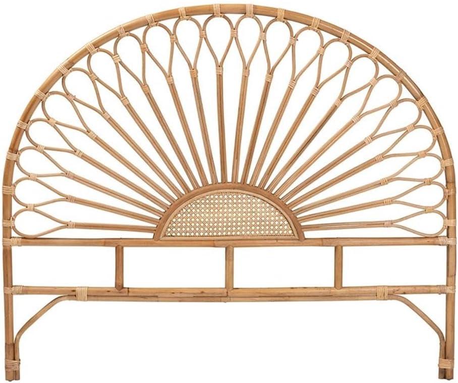 bali & pari Bohemian Natural Rattan Queen Size Standalone Headboard