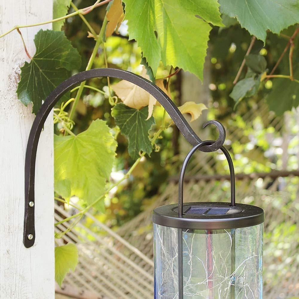 Panacea 12 In. Black Powder-Coated Curved Wrought Iron Hanging Plant Bracket