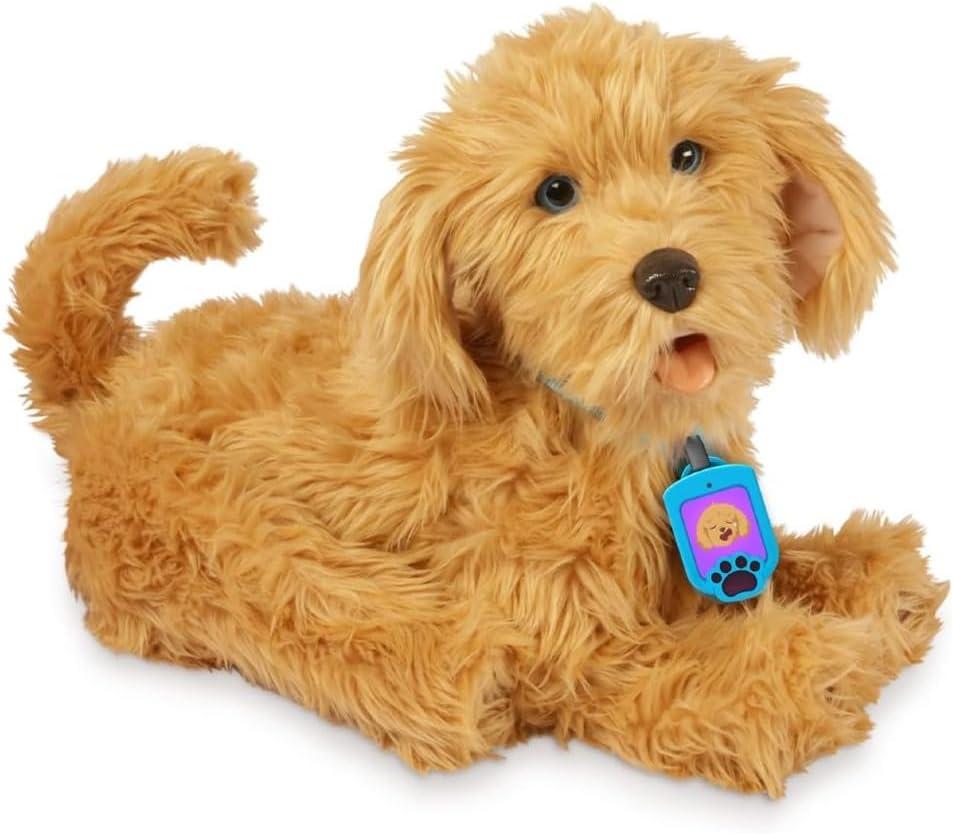 Interactive Brown Plush Labradoodle with Accessories