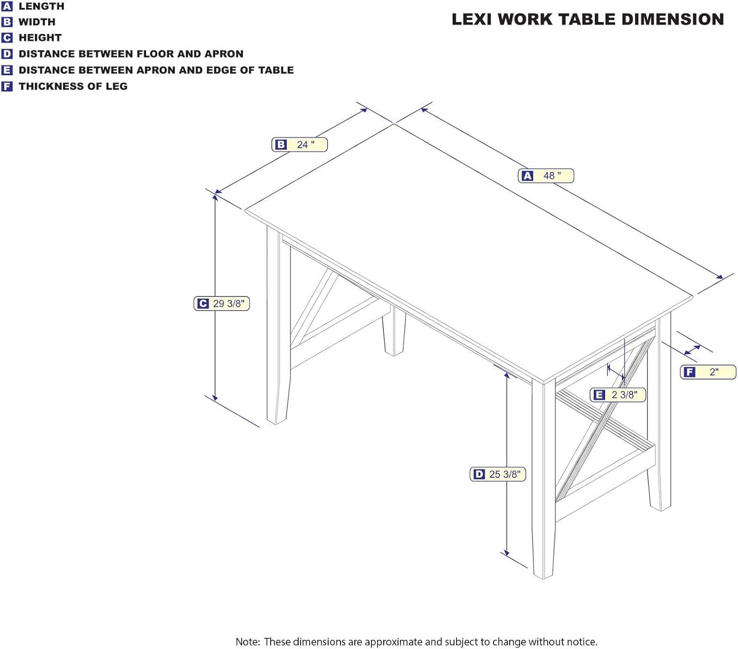 Crossed Design Solid Hardwood White Writing Desk with Drawer