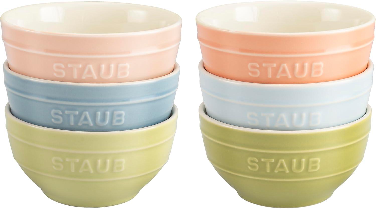 Staub Pastel Ceramic Microwave Safe 4.75-inch Bowl Set