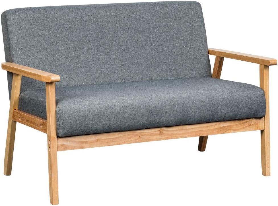 Maykoosh Beachy Beauty Beige Linen Fabric Loveseat