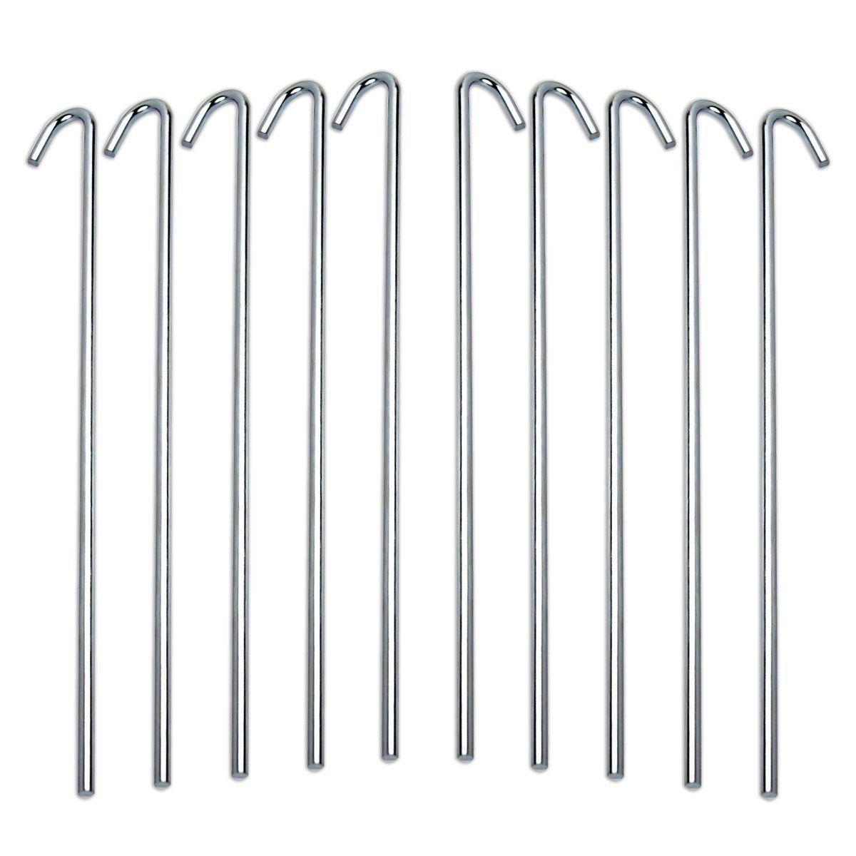 Tent Stakes Heavy Duty Metal, Galvanized Rust-Free Yard Stakes, Garden Edging Fence Hook | Tent Stakes Metal for Outdoor Camping, Tent Pegs