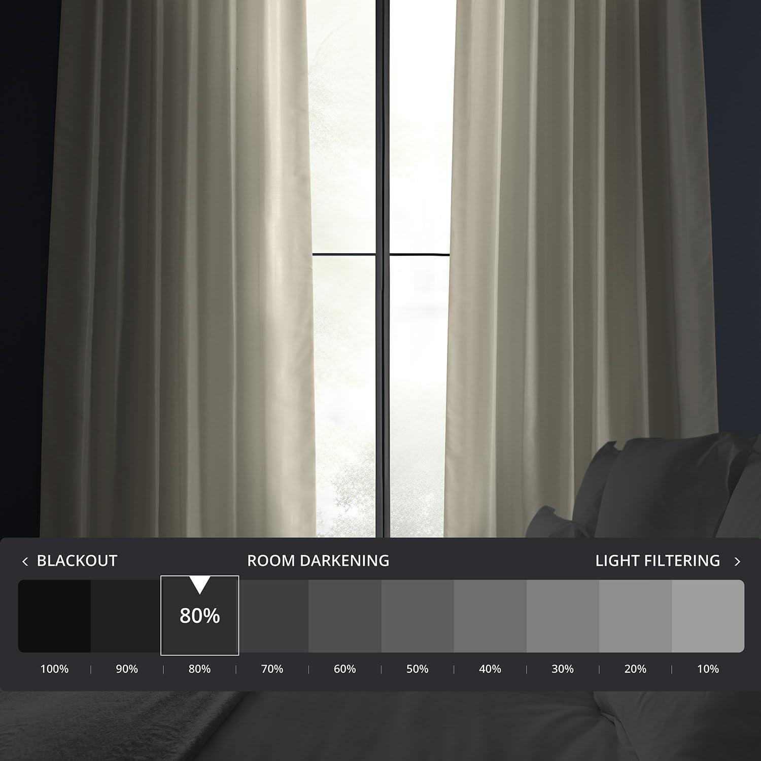 Rayne Vintage Textured Faux Dupioni Silk Room Darkening Curtains Window Single Curtain Panel