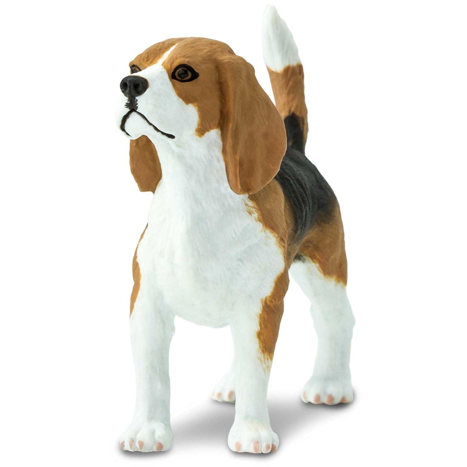Hand-Painted Beagle Figurine 2.5" Plastic Toy