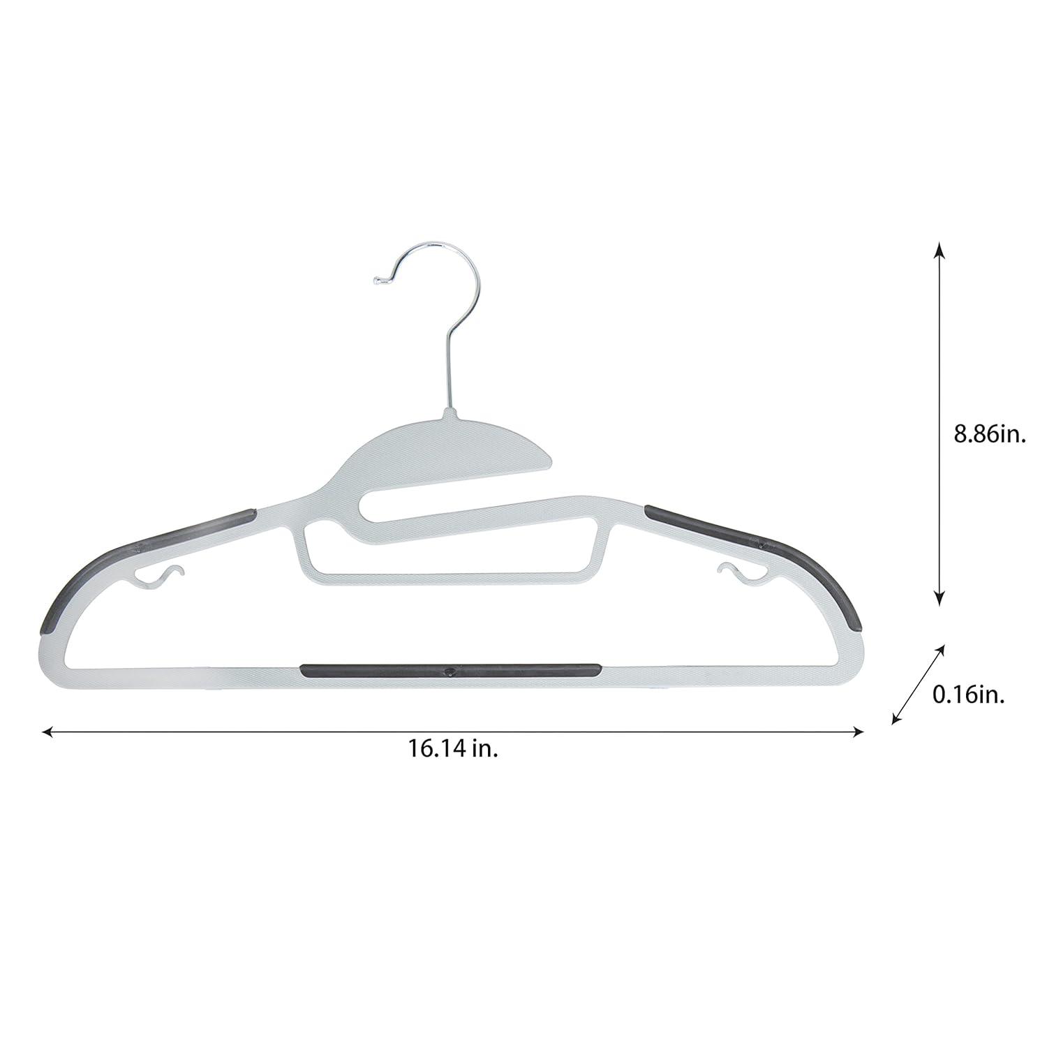 Simplify 8 Pack S-Shape Non Slip Plastic Shirt Hanger with Tie Bar in White