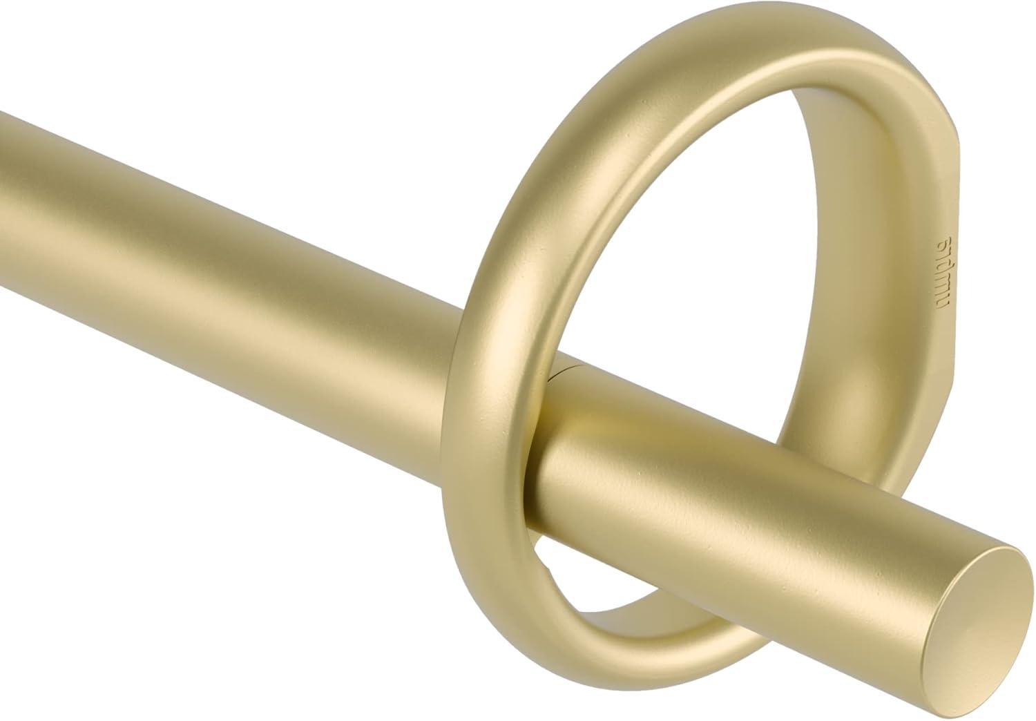 Gold Adjustable Modern Single Curtain Rod 42-120"