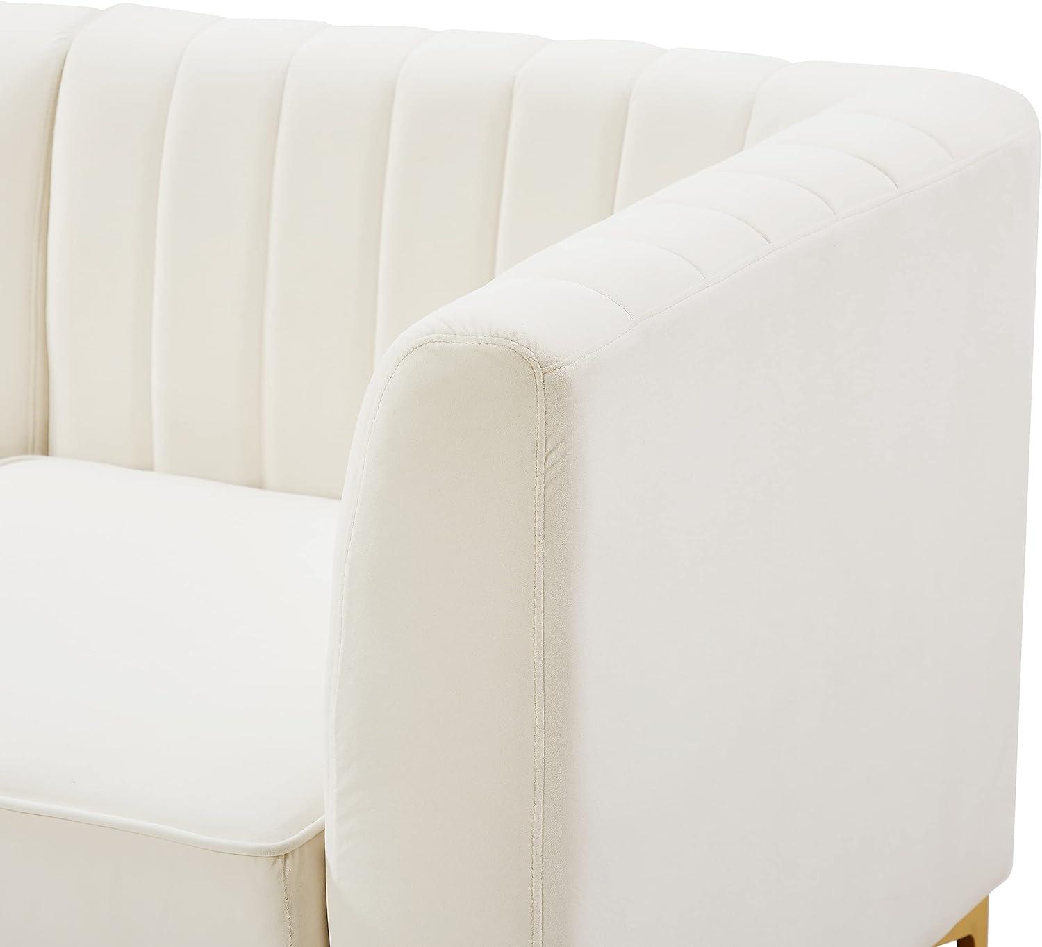 Meridian Furniture Alina Cream Velvet Corner Chair