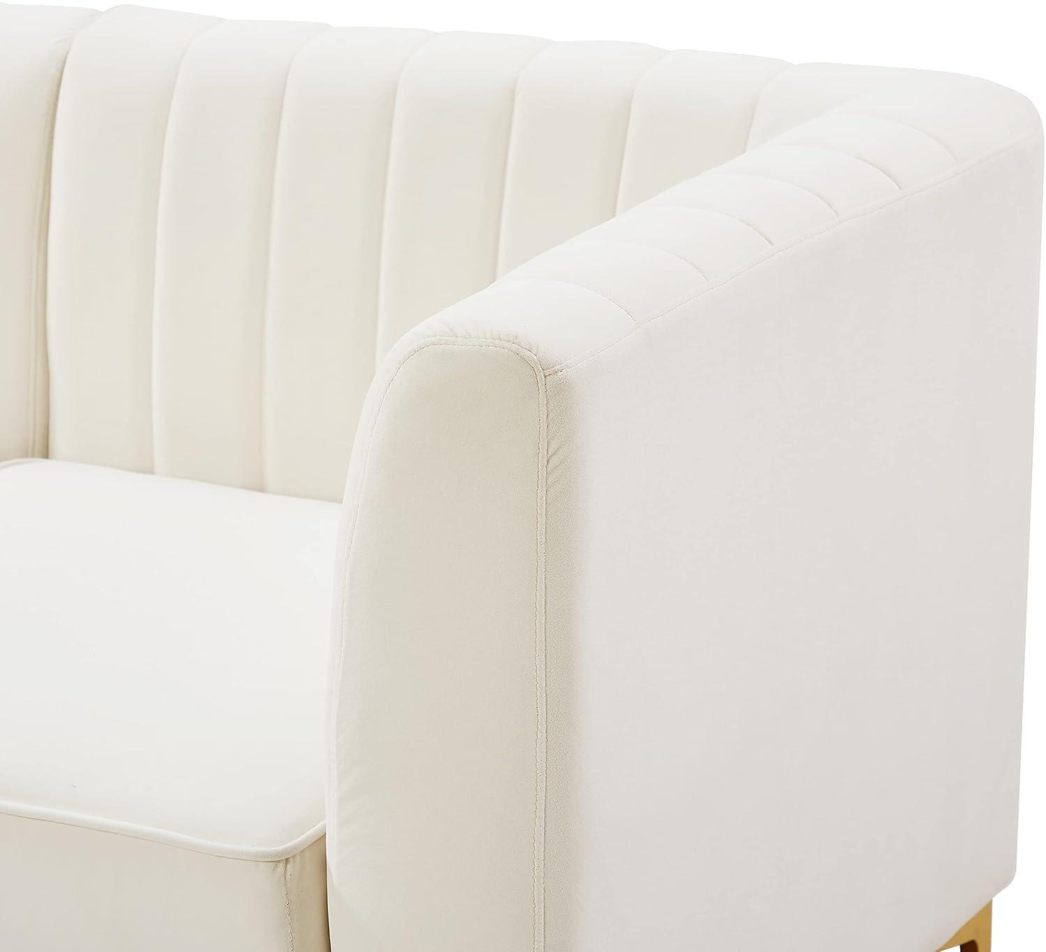 Meridian Furniture Alina Cream Velvet Corner Chair