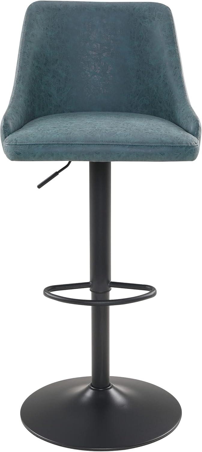 Sylmar Height Adjustable Stool in Navy Faux Leather