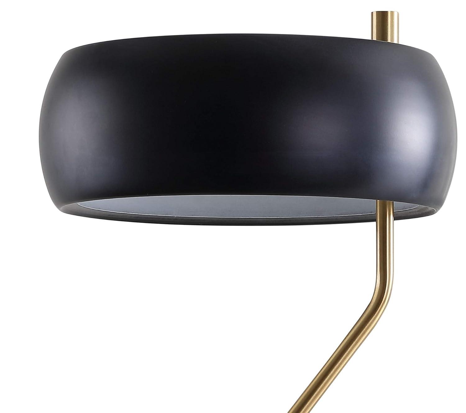 22.5" Oskar Moody Metal Desk Lamp Black/Gold (Includes LED Light Bulb) - JONATHAN Y: Modern Accent with Rotary Switch