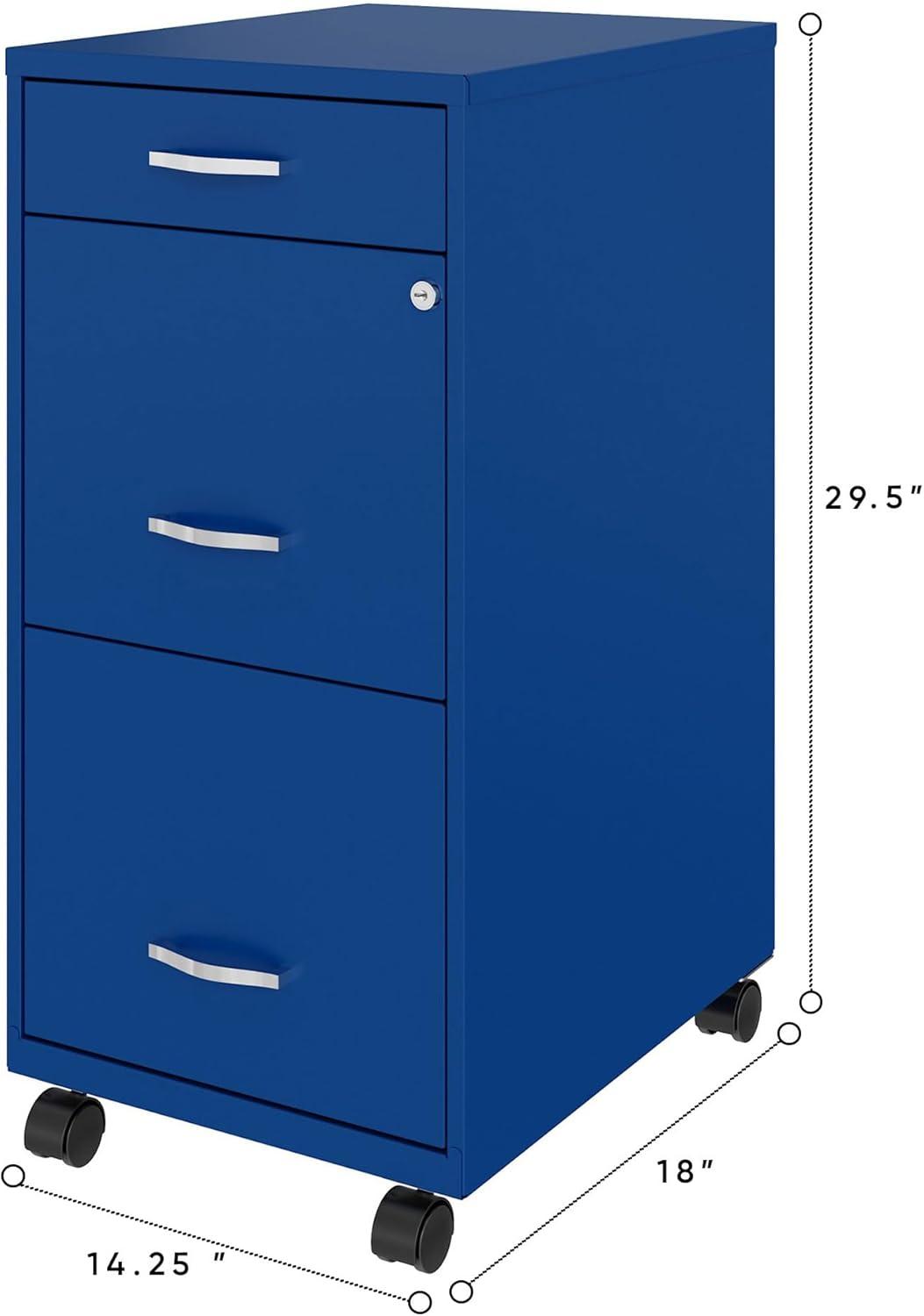 14.25'' Wide 3 -Drawer Mobile Steel File Cabinet