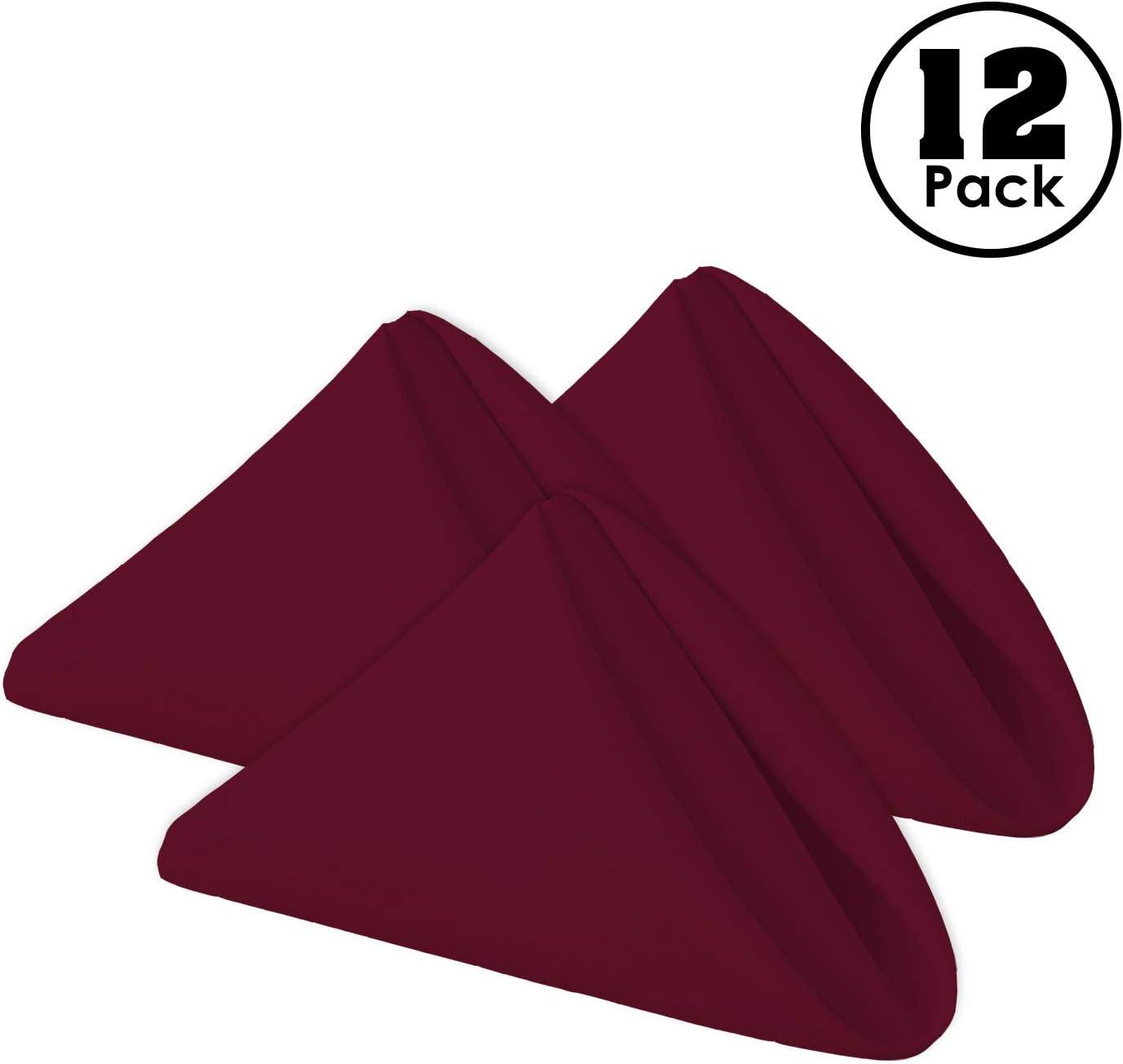 Gee Di Moda Cloth Napkins - 17 x 17 Inch - Heavy Duty Washable Polyester - Set of 12