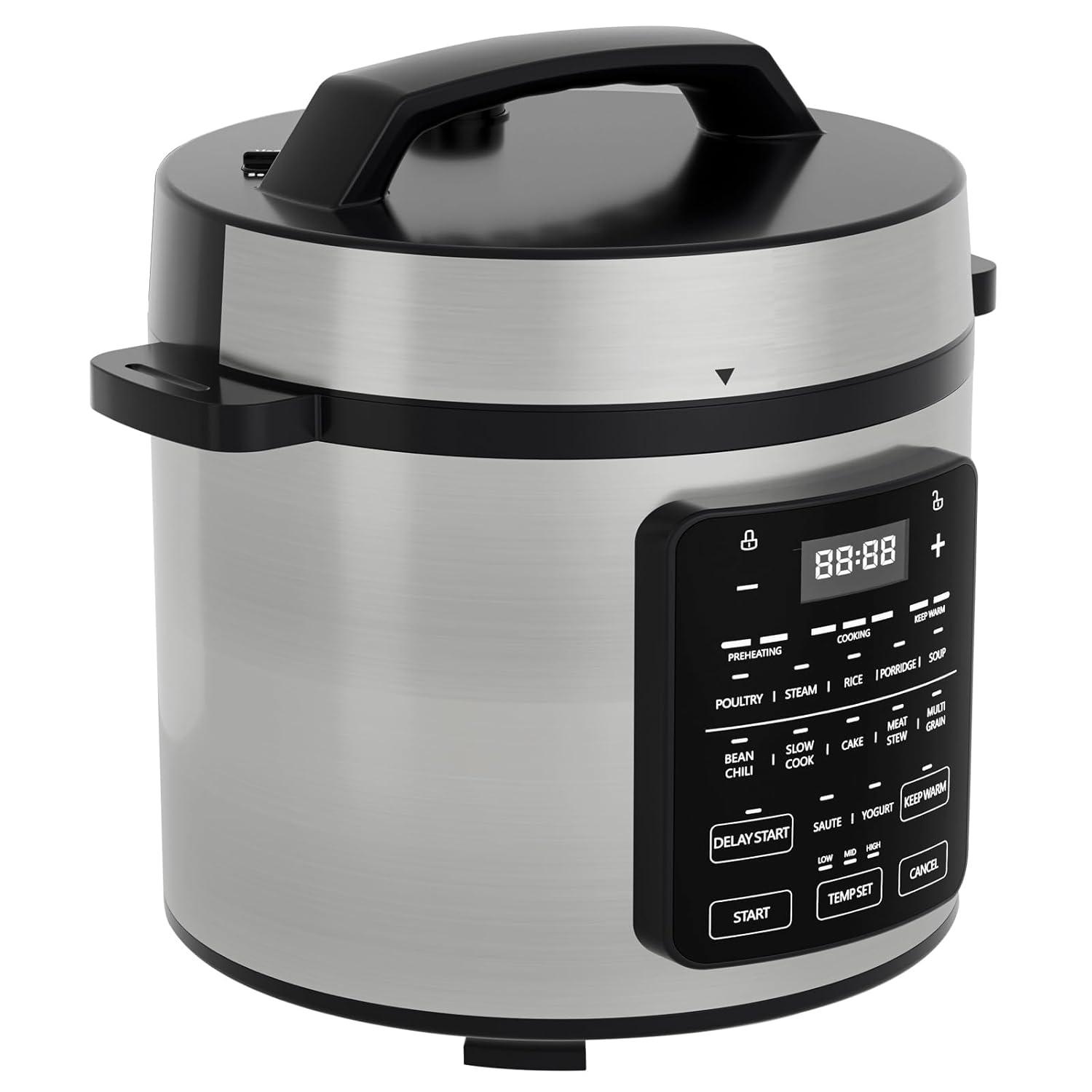 JIONJOY 16-in-1 Stainless Steel Electric Pressure Cooker: Multi - function Cooker with Digital Controlr- 8 Quarts