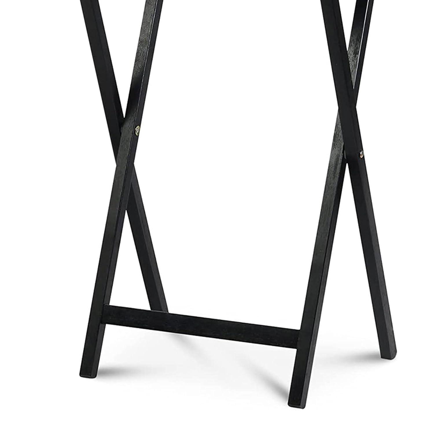 PJ Wood Folding TV Tray Tables with Compact Storage Rack, 5 Piece Set & Reviews | Wayfair