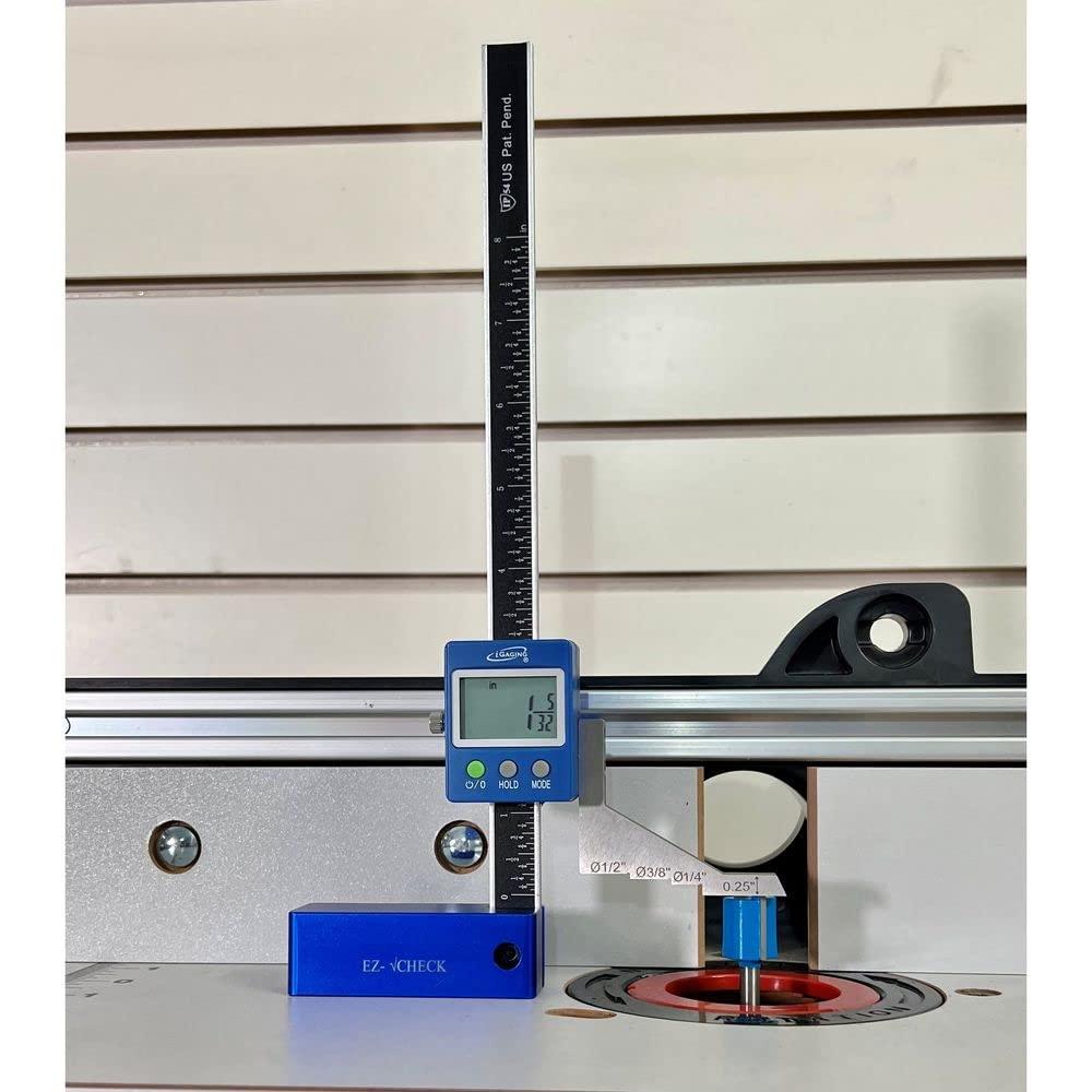 iGaging Digital 5" Height Gauge EZ-Check for Woodwork Router and Table Saw Adjustment