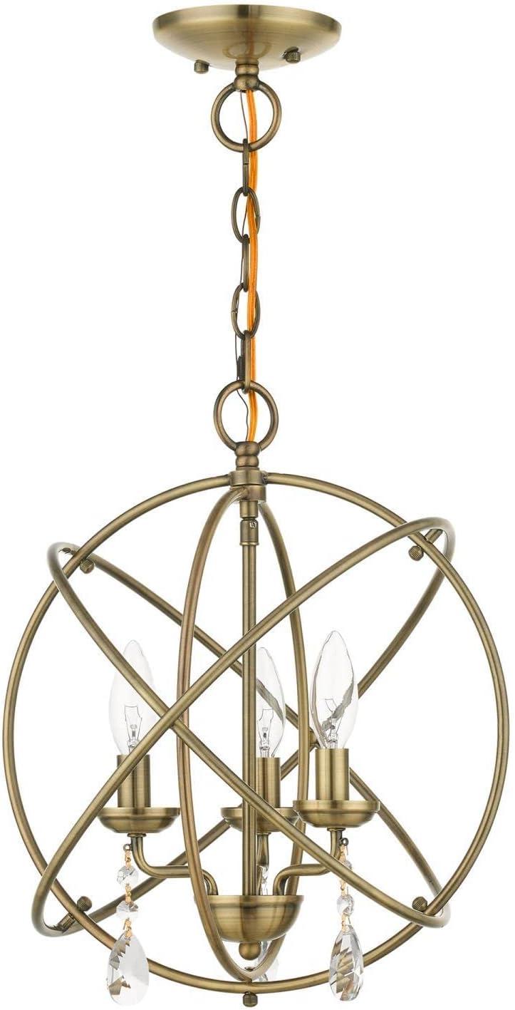 Livex Lighting Aria 3 - Light Chandelier in  Antique Brass