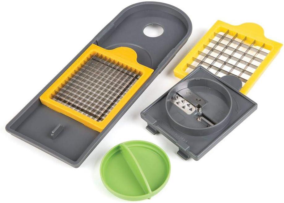 Prepworks Veggie Chopper Dicer and Spiralizer: Manual Food Chopper with Container, 3 Blades, Dishwasher-Safe