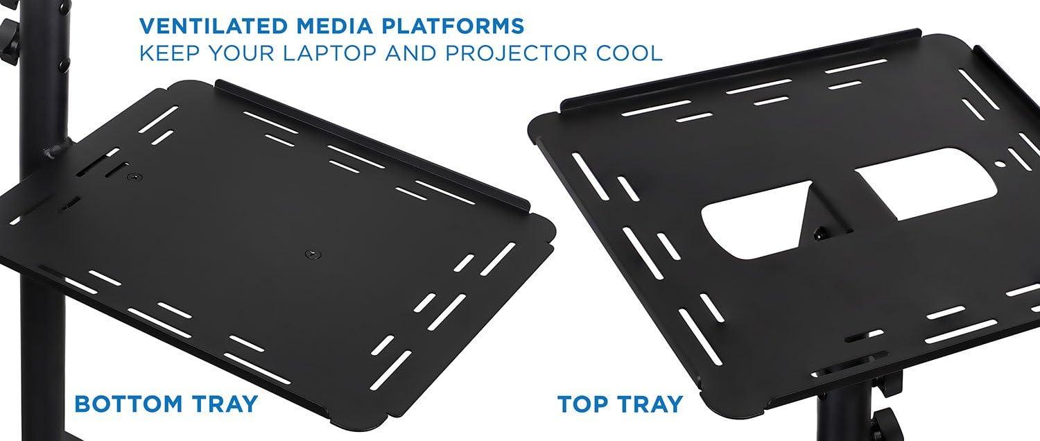 Mount-it Mount-It! Mobile Projector and Laptop Stand with 2 Shelves, Rolling Cart
