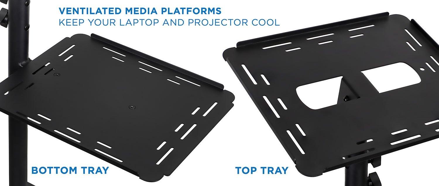 Mount-it Mount-It! Mobile Projector and Laptop Stand with 2 Shelves, Rolling Cart