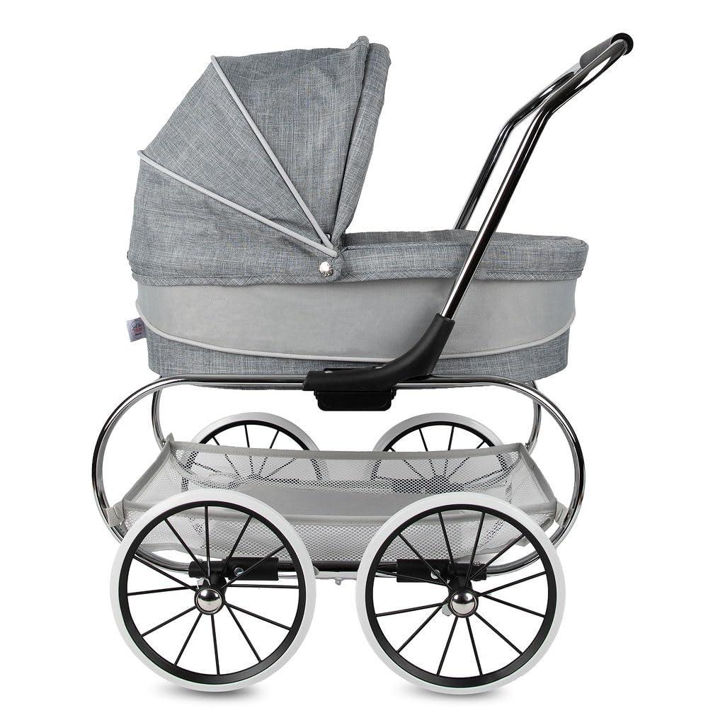 Valco Baby Princess Doll Stroller, High Quality Toy Stroller for Toddlers & Children, Excellent Holiday Gift for Realistic Pretend Play - Grey