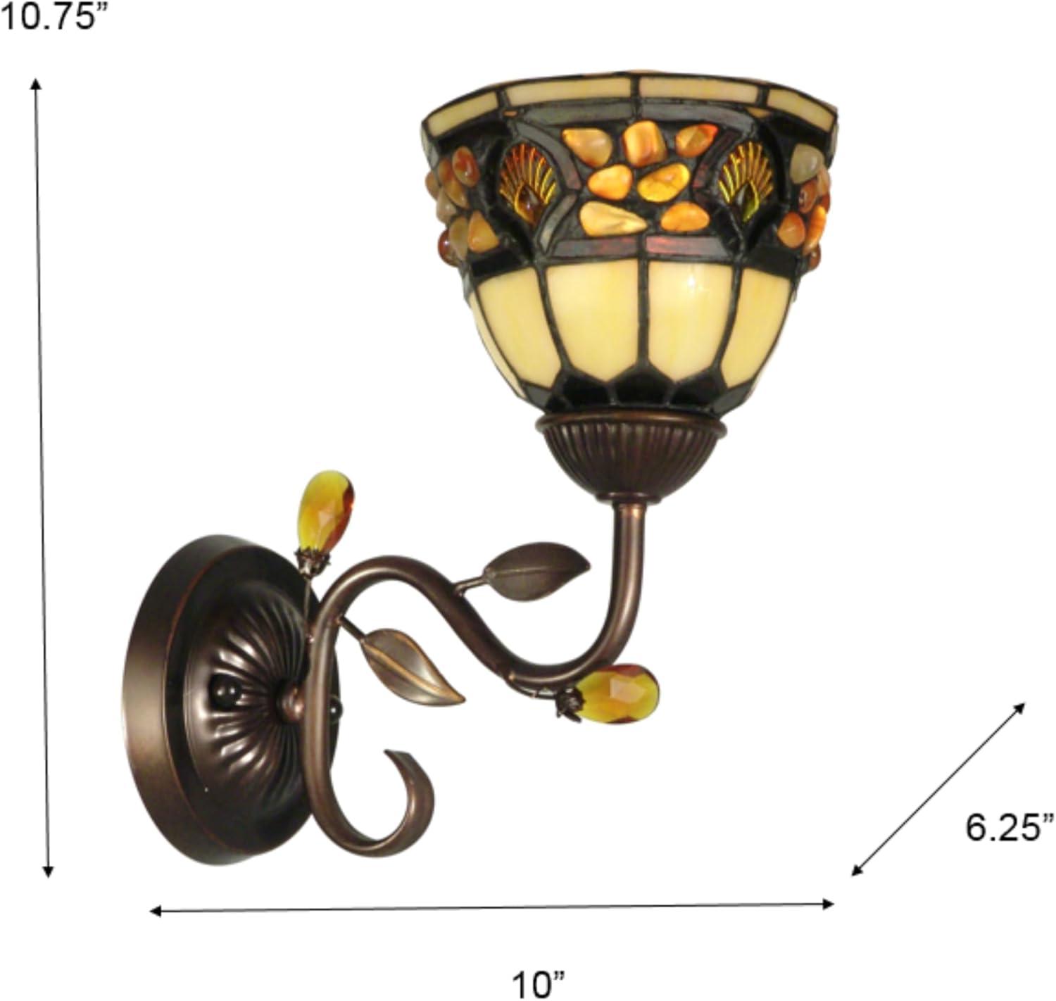 Dale Tiffany TH90231 Pebblestone Wall Sconce Light, 10 x 6.25 x 10.75, Multicolor