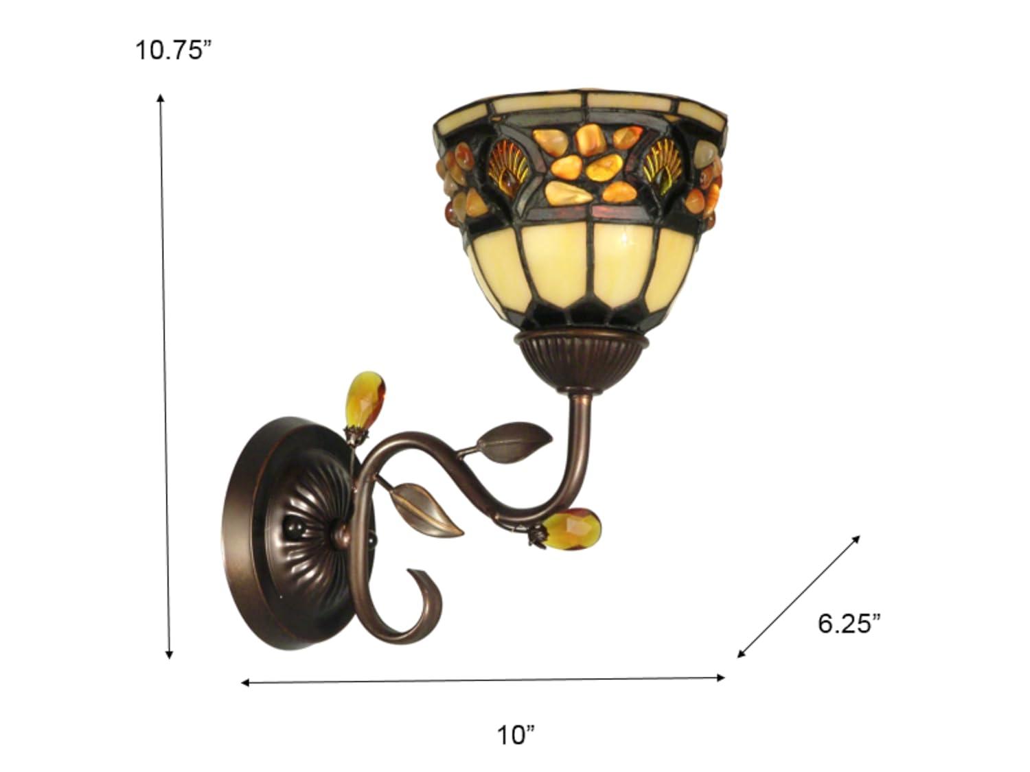 Dale Tiffany TH90231 Pebblestone Wall Sconce Light, 10 x 6.25 x 10.75, Multicolor