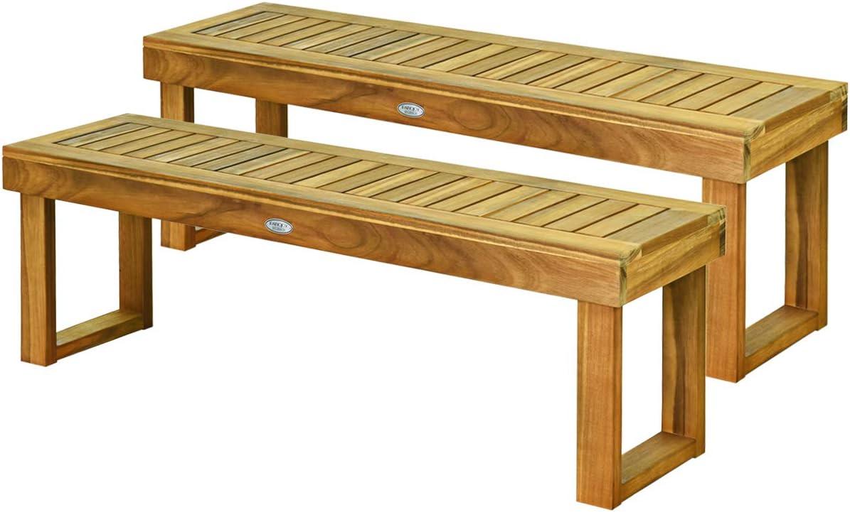 Teak 52-Inch Weather Resistant Outdoor Bench