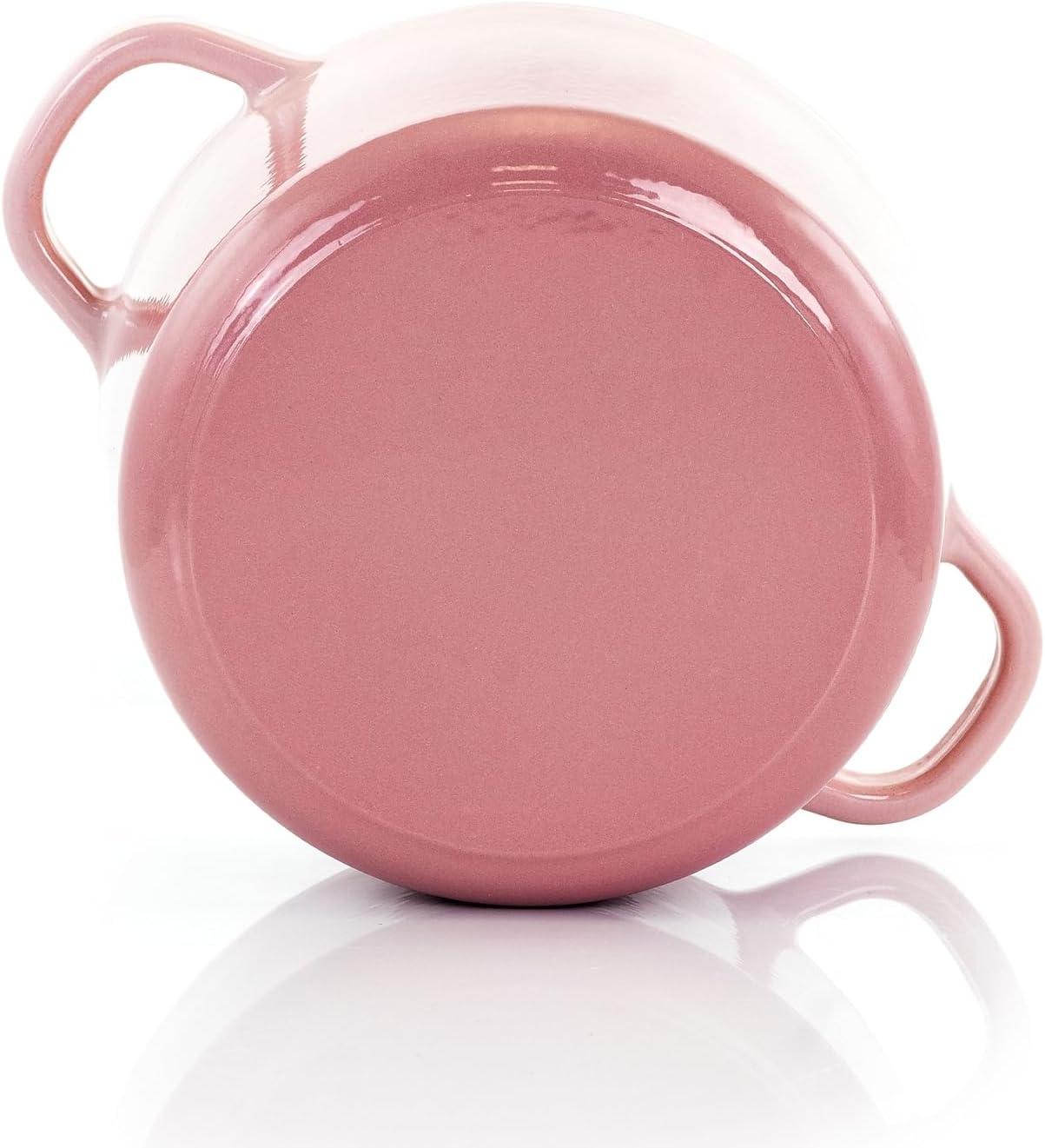 Blush Pink 3-Quart Enameled Cast Iron Dutch Oven with Lid